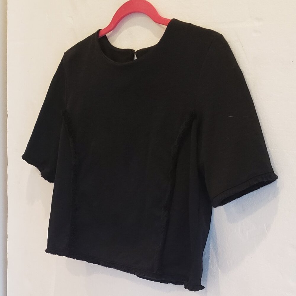 Banana Republic Black  Short Sleeve Top with Textured detailing - Picture 2 of 10